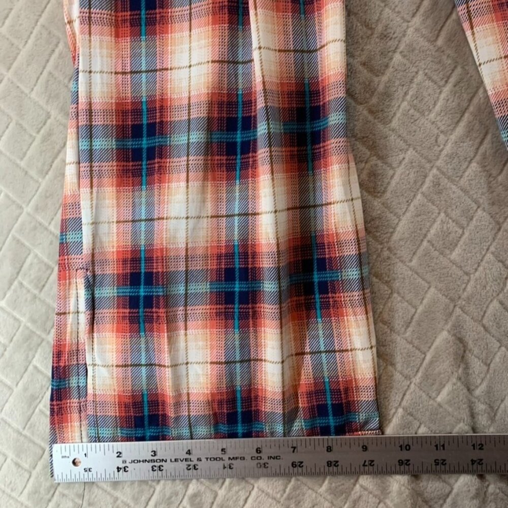 Lildy Pants Womens Small Plaid Baggy Straight Leg Lightweight Flowy High Rise - Picture 9 of 13